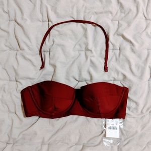 NWT J Crew Red Pushup Bikini Top